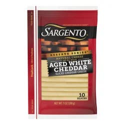 Sargento Reserve Series™ Sliced Aged White Natural Cheddar Cheese, 10 slices