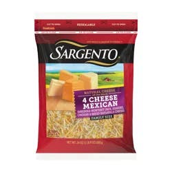 Sargento Natural 4 Cheese Mexican Shredded Cheese Family Size - 24 oz