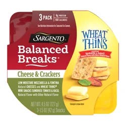 Sargento Mozzarella & Fontina/Wheat Thins Sundried Tomato & Basil Balanced Breaks 3 - 1.5 oz Snacks