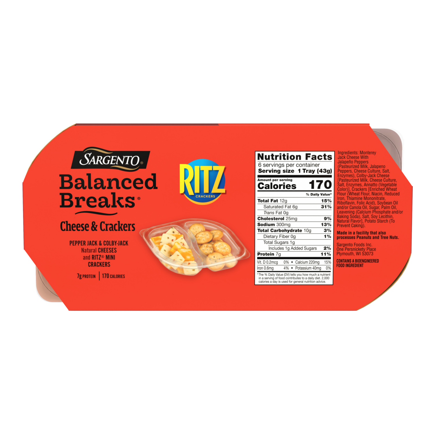 slide 3 of 8, Sargento Balanced Breaks Pepper Jack & Colby Jack Cheese & Crackers 6 - 1.5 oz Snacks, 6 ct