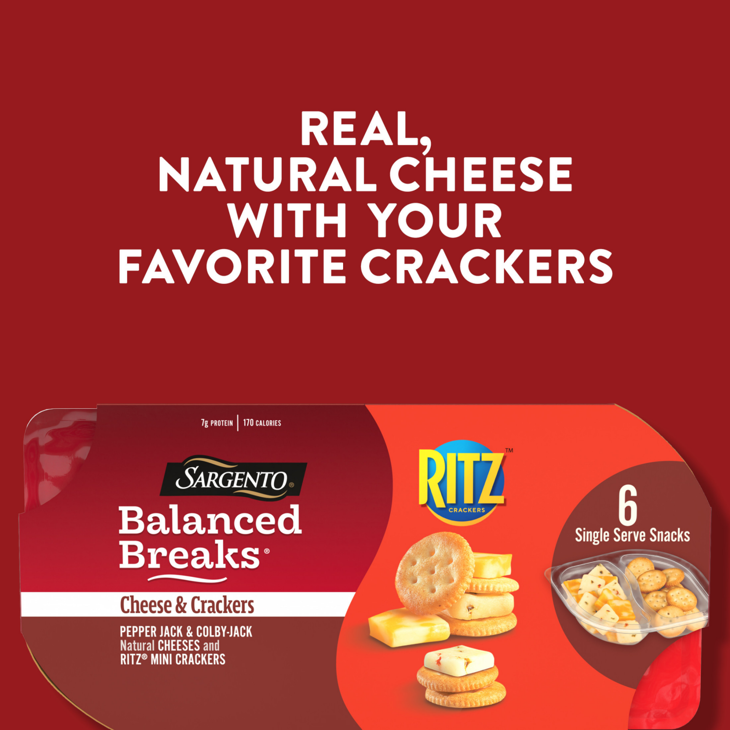 slide 8 of 8, Sargento Balanced Breaks Pepper Jack & Colby Jack Cheese & Crackers 6 - 1.5 oz Snacks, 6 ct