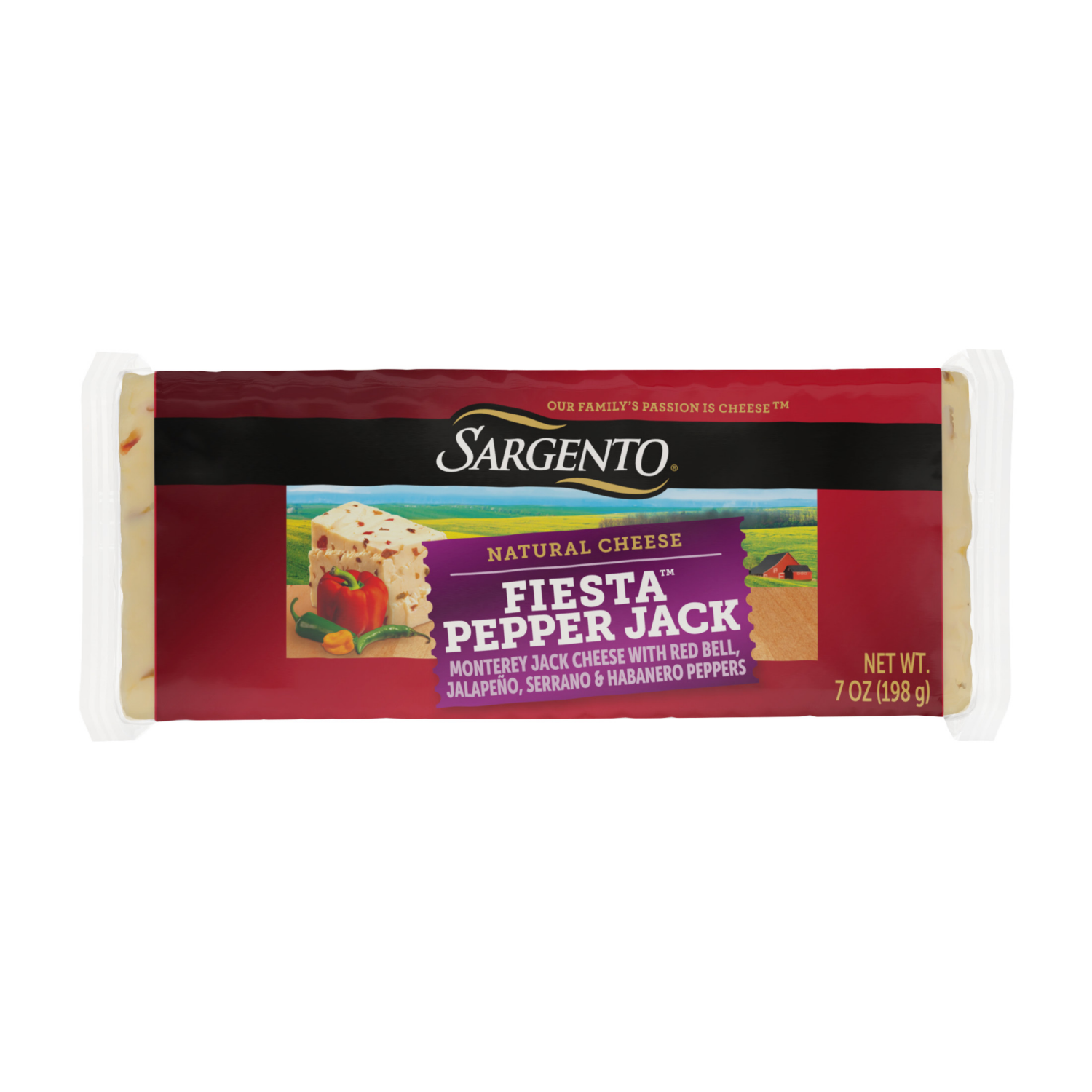 slide 1 of 5, Sargento Block Fiesta™ Pepper Jack Natural Cheese, 7 oz., 7 oz