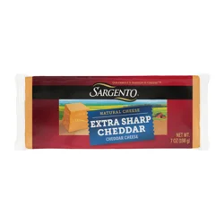 Sargento Block Extra Sharp Cheddar Natural Cheese, 7 oz.