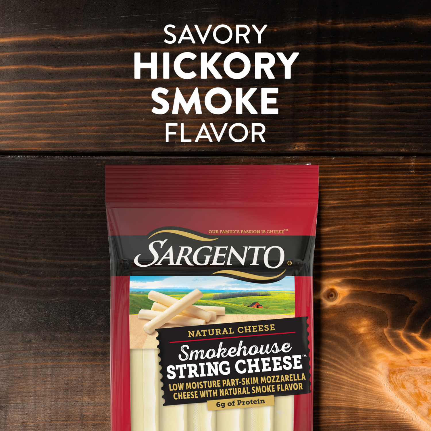 slide 8 of 8, Sargento Smokehouse String Cheese™ Natural Cheese Snacks, 12-Pack, 12 ct