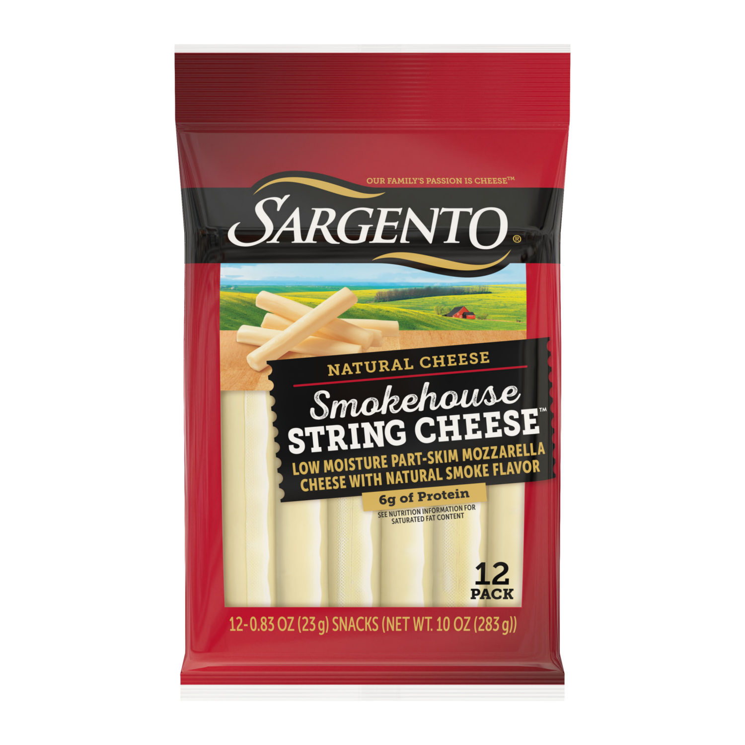 slide 1 of 8, Sargento Smokehouse String Cheese™ Natural Cheese Snacks, 12-Pack, 12 ct