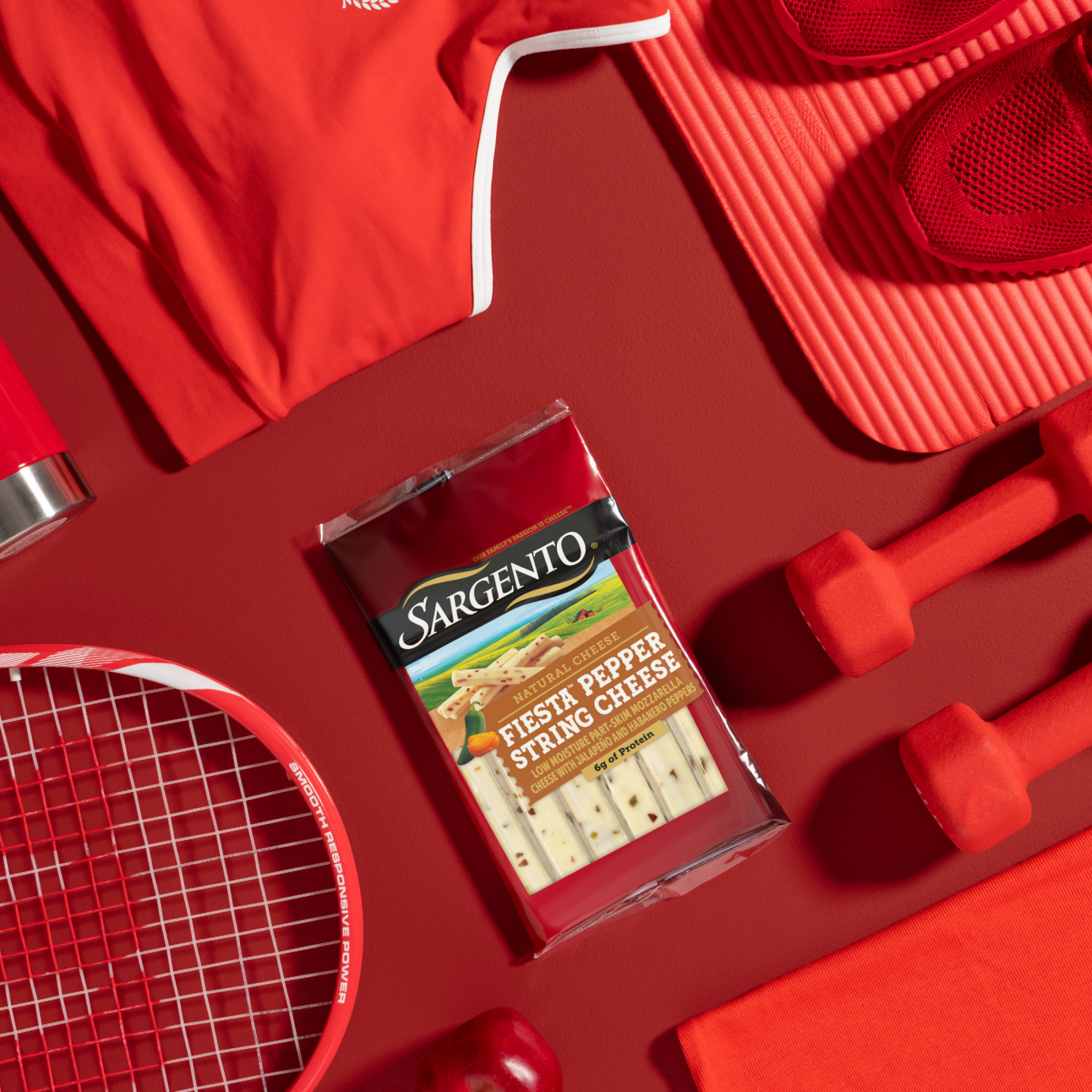 slide 6 of 8, Sargento Fiesta™ Pepper String Cheese Natural Cheese Snacks, 12-pack, 12 ct