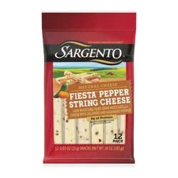 Sargento Fiesta™ Pepper String Cheese Natural Cheese Snacks, 12-pack