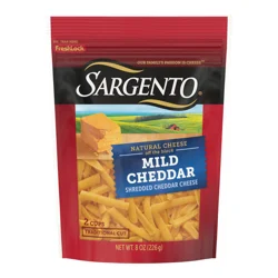 Sargento Shredded Mild Natural Cheddar Cheese, Traditional Cut, 8 oz.