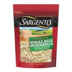 Sargento Shredded Whole Milk Mozzarella Natural Cheese, 8 oz.