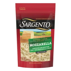 Sargento Shredded Mozzarella Natural Cheese, Traditional Cut, 16 oz.