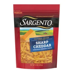 Sargento Shredded Sharp Natural Cheddar Cheese, Traditional Cut, 8 oz.