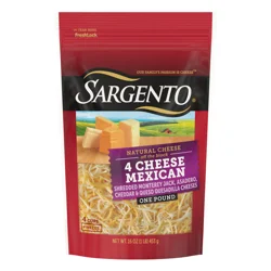Sargento Shredded 4 Cheese Mexican Natural Cheese, Fine Cut, 16 oz.