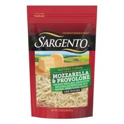 Sargento Shredded Mozzarella & Provolone with Natural Smoke Flavor Natural Cheeses, 16 oz.