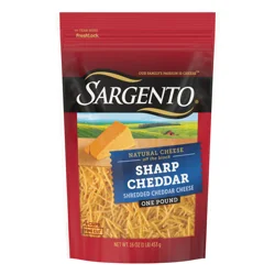 Sargento Shredded Sharp Natural Cheddar Cheese, Fine Cut, 16 oz.