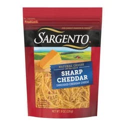 Sargento Shredded Sharp Natural Cheddar Cheese, 8 oz.