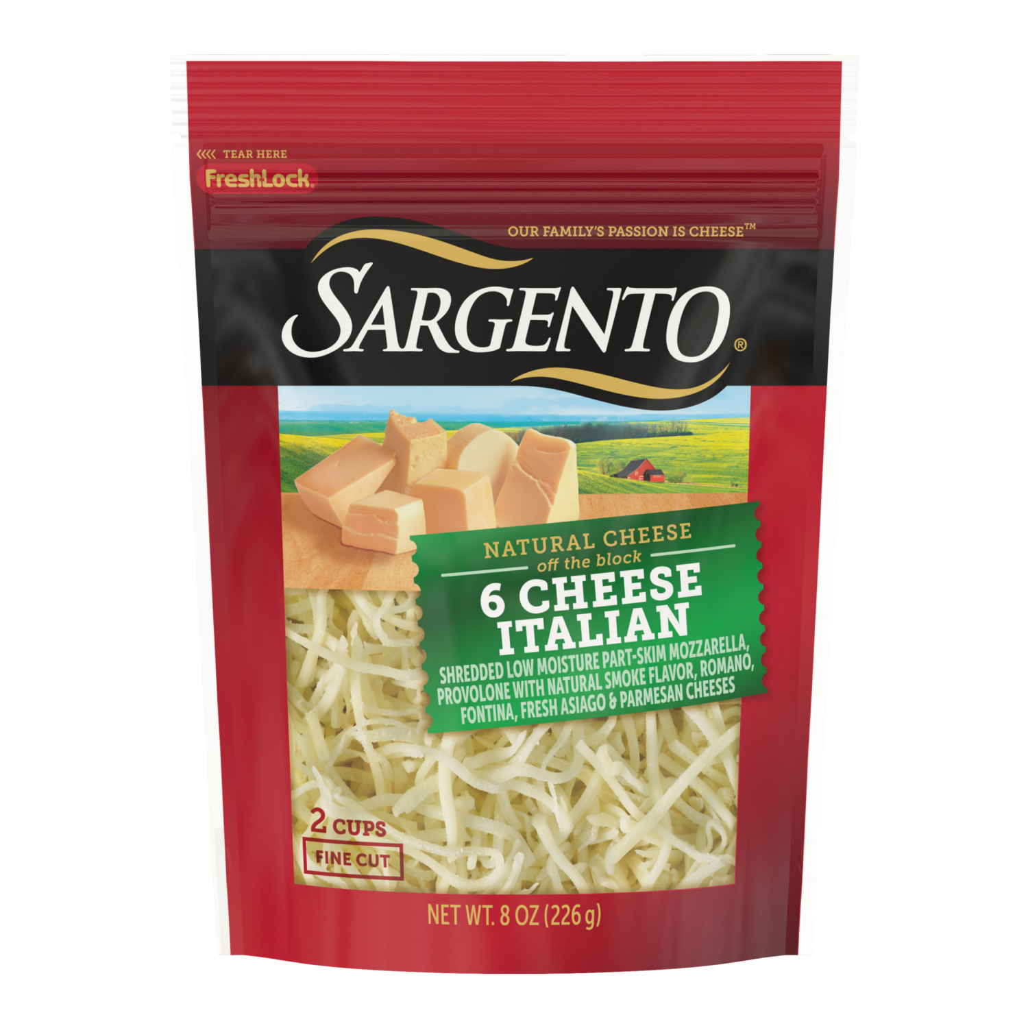 slide 1 of 8, Sargento Shredded 6 Cheese Italian Natural Cheese, 8 oz., 8 oz