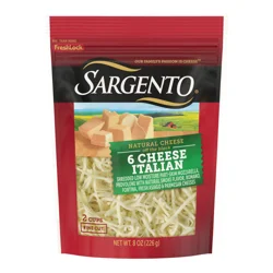 Sargento Shredded 6 Cheese Italian Natural Cheese, 8 oz.