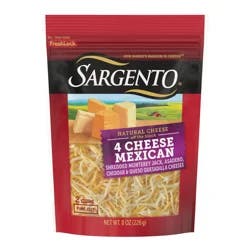 Sargento Shredded 4 Cheese Mexican Natural Cheese, Fine Cut, 8 oz.