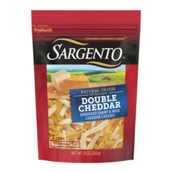 Sargento Shredded Natural Double Cheddar Cheese, 8 oz.