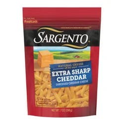 Sargento Shredded Extra Sharp Natural Cheddar Cheese, 7 oz.