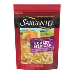 Sargento Shredded 4 Cheese Mexican Natural Cheese, Traditional Cut, 8 oz.