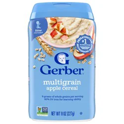 Gerber Stage 2 Baby Food, Multigrain Apple Cereal, 8 Oz