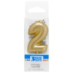Bakery Crafts Gold Numeral Two Birthday Candle