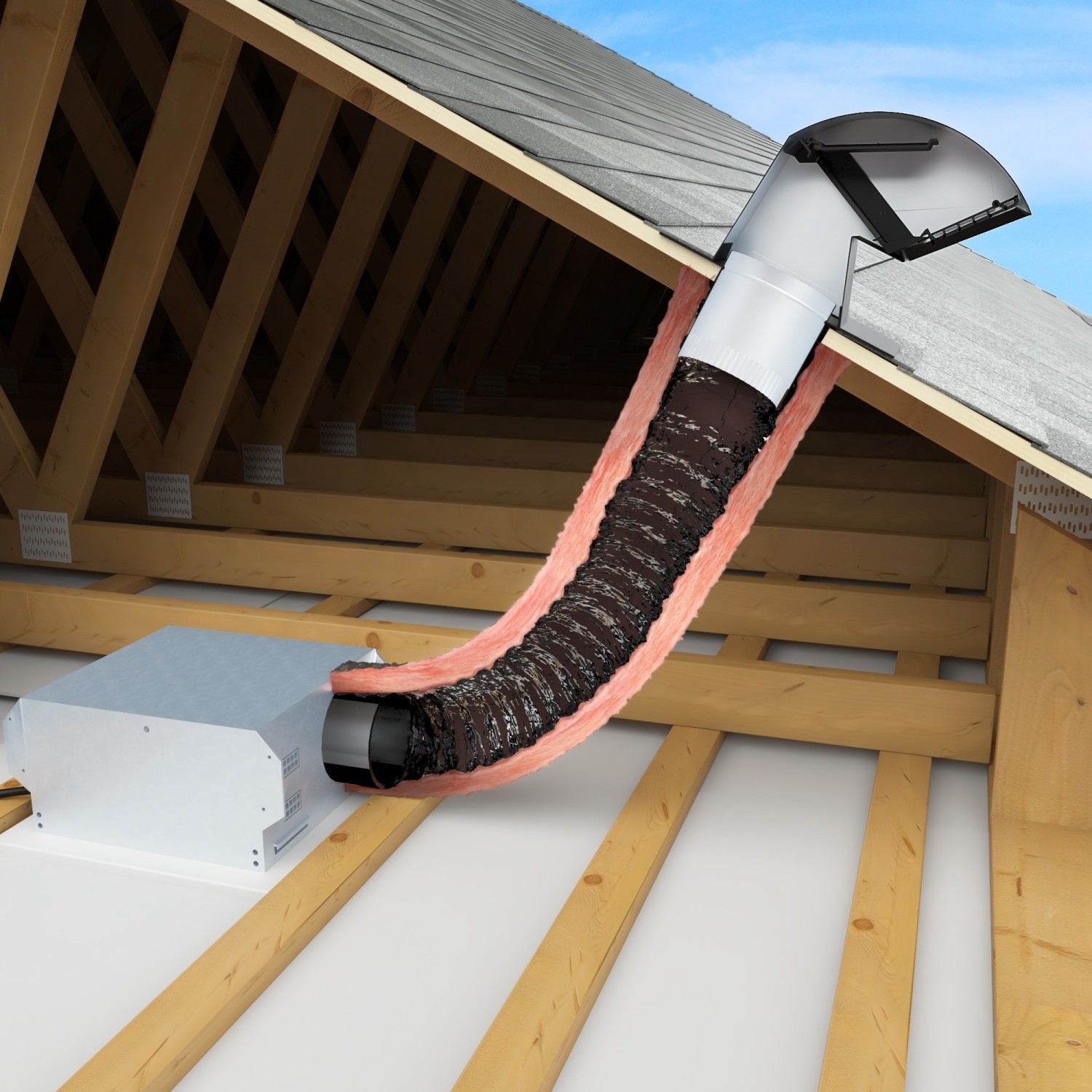 slide 6 of 6, IMPERIAL Black Galvanized steel Square Roof Louver, 1 ct