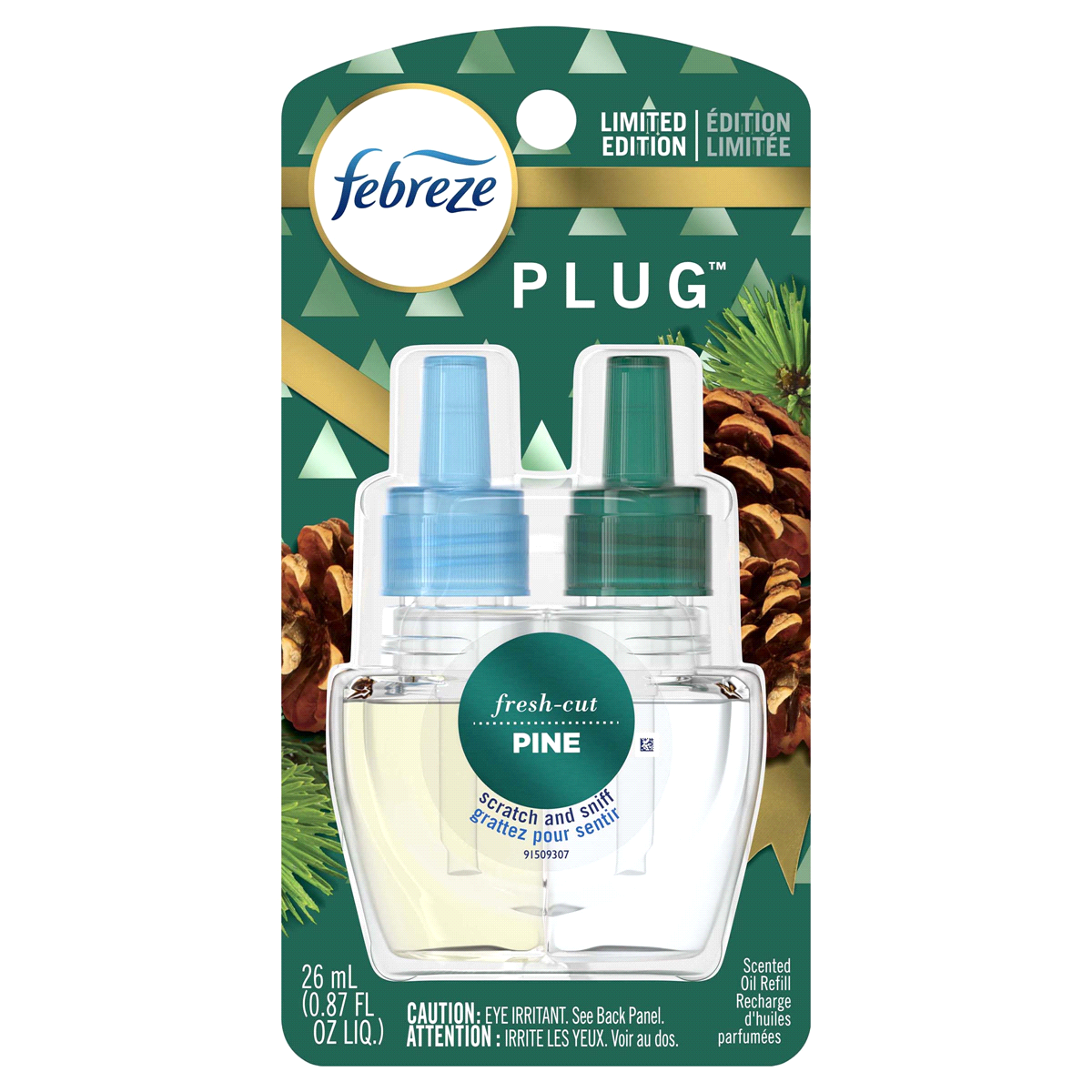 slide 1 of 1, Febreze Fbrz Plug Srf Pine, 6 ct; 0.87 oz