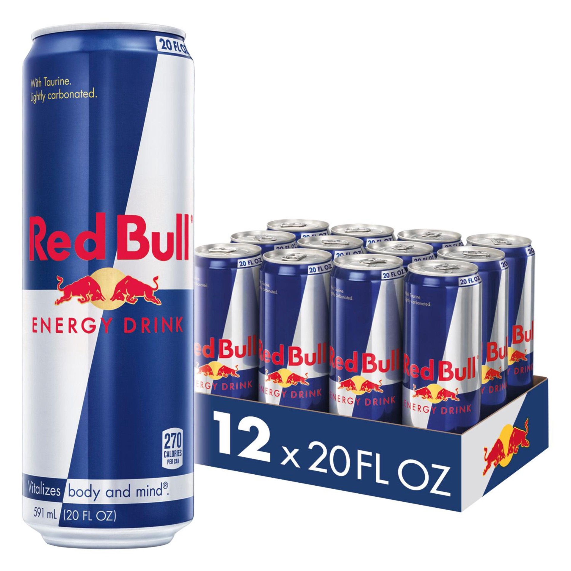 slide 1 of 9, Red Bull Energy Drink 12 - 20 fl oz Cans, 