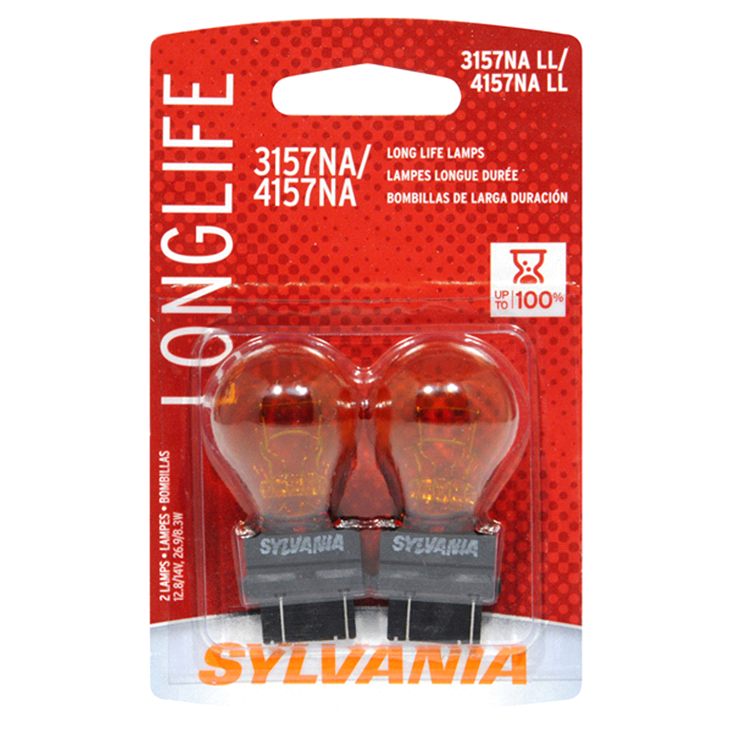 slide 1 of 4, Sylvania Natural Amber Long Life Mini Bulb, 2 ct
