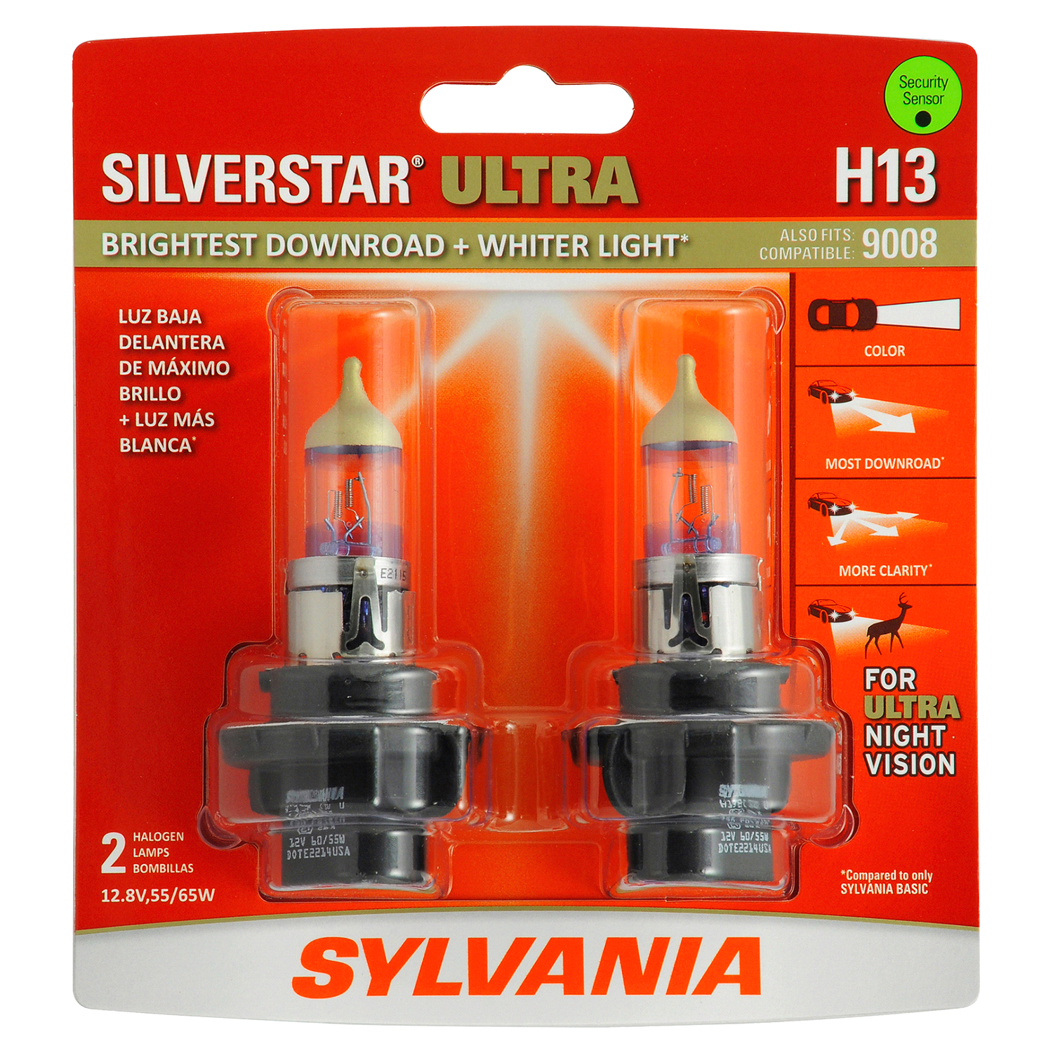slide 1 of 4, Sylvania H13 SilverStar Ultra Headlight, 2 ct