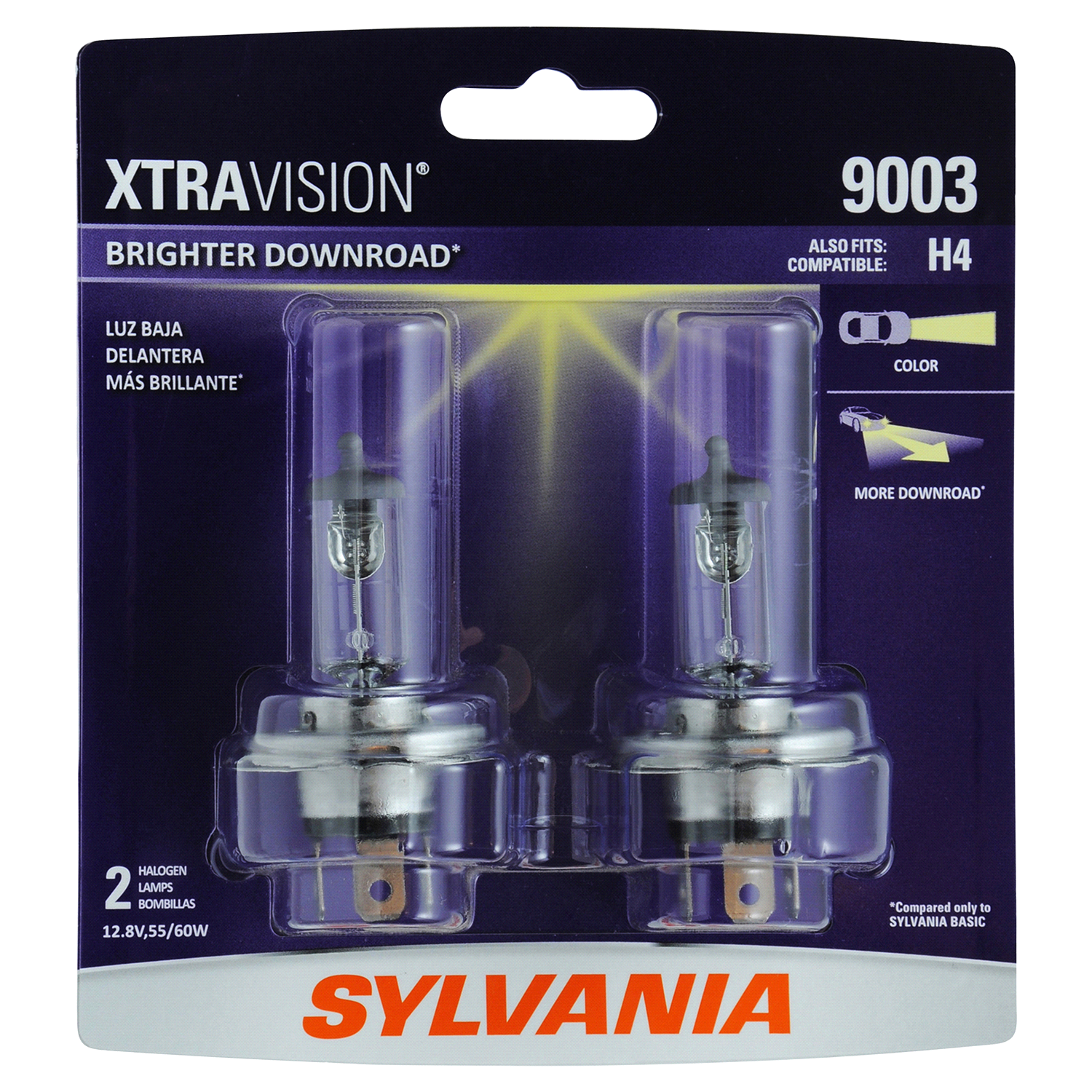 slide 1 of 4, Sylvania 9003 XtraVision Headlight, 2 ct