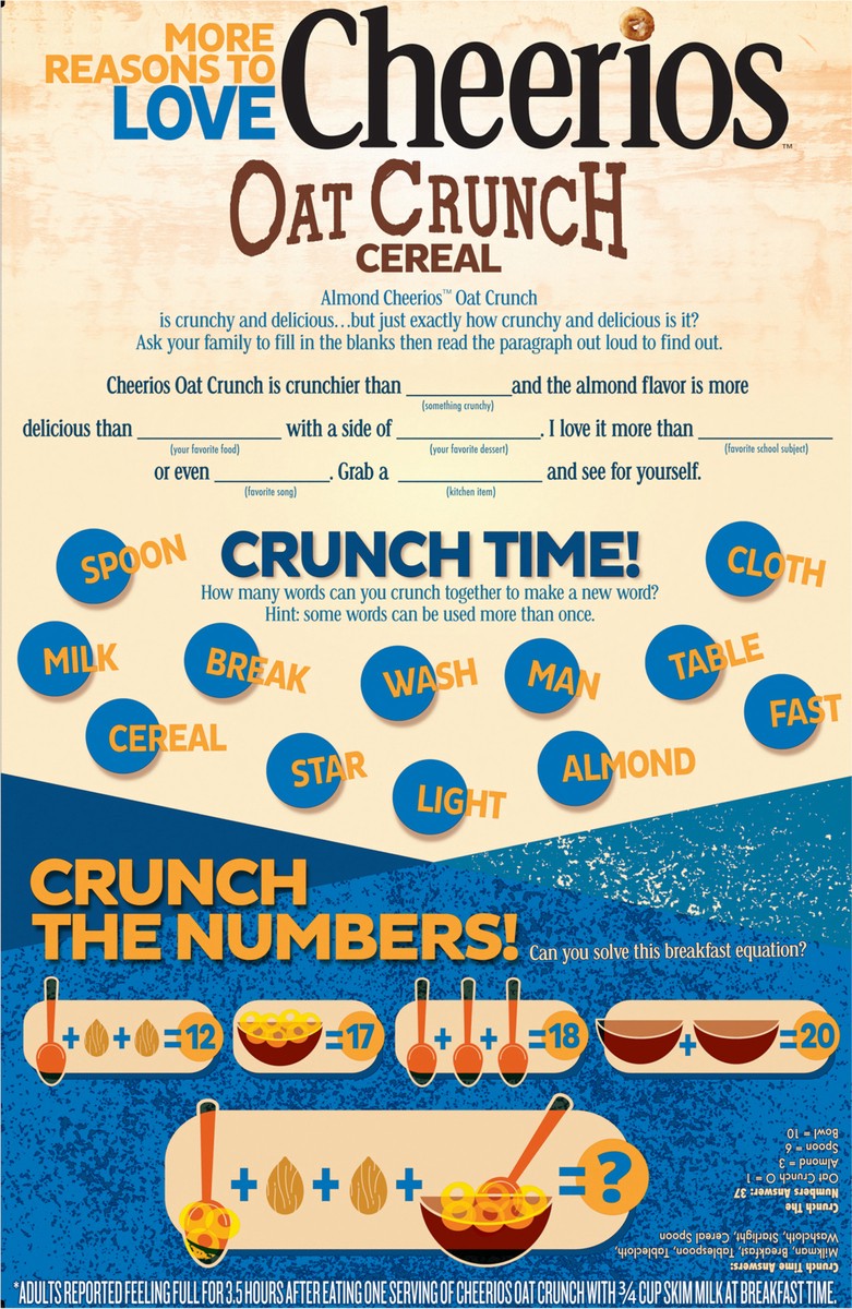 slide 2 of 12, Cheerios Oat Crunch Almond Oat Breakfast Cereal, Large Size, 18.2 oz, 18.2 oz