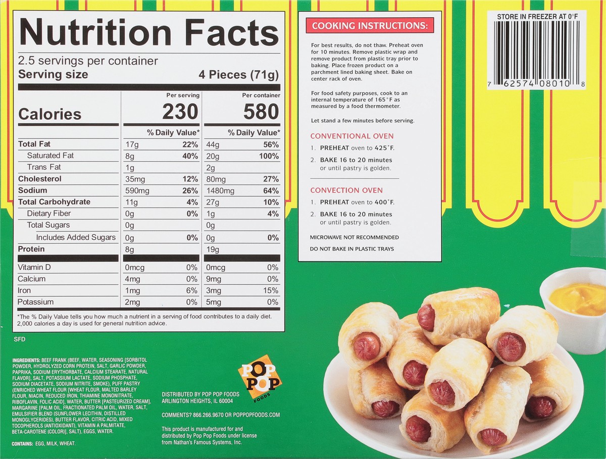 slide 7 of 9, Nathan's Famous Nathans Famous Franks In A Blanket 10Pc, 7.5 oz
