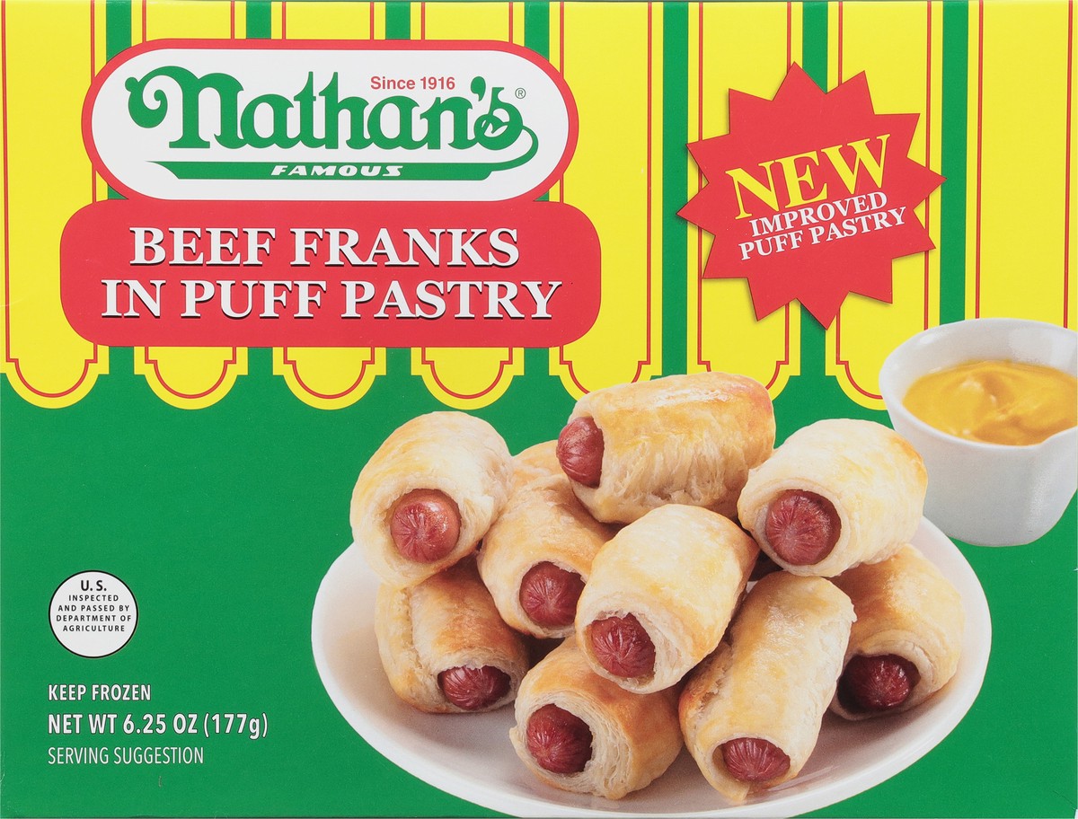 slide 2 of 9, Nathan's Famous Nathans Famous Franks In A Blanket 10Pc, 7.5 oz