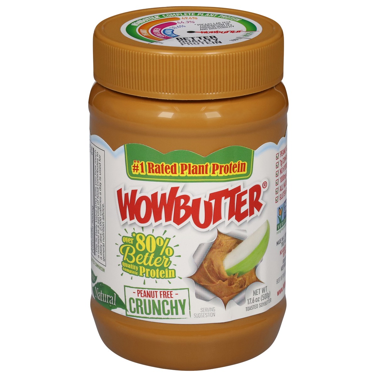 slide 1 of 9, WOWBUTTER Peanut Free Crunchy Toasted Soybutter 17.6 oz, 17.6 oz