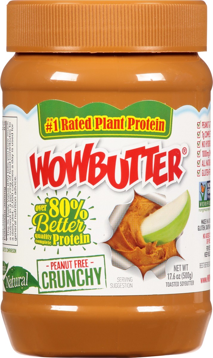 slide 4 of 9, WOWBUTTER Peanut Free Crunchy Toasted Soybutter 17.6 oz, 17.6 oz