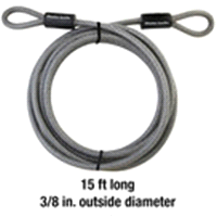 slide 5 of 5, Master Lock Steel Cable With Looped Ends 72DPF, 15 foot long, 15 ft