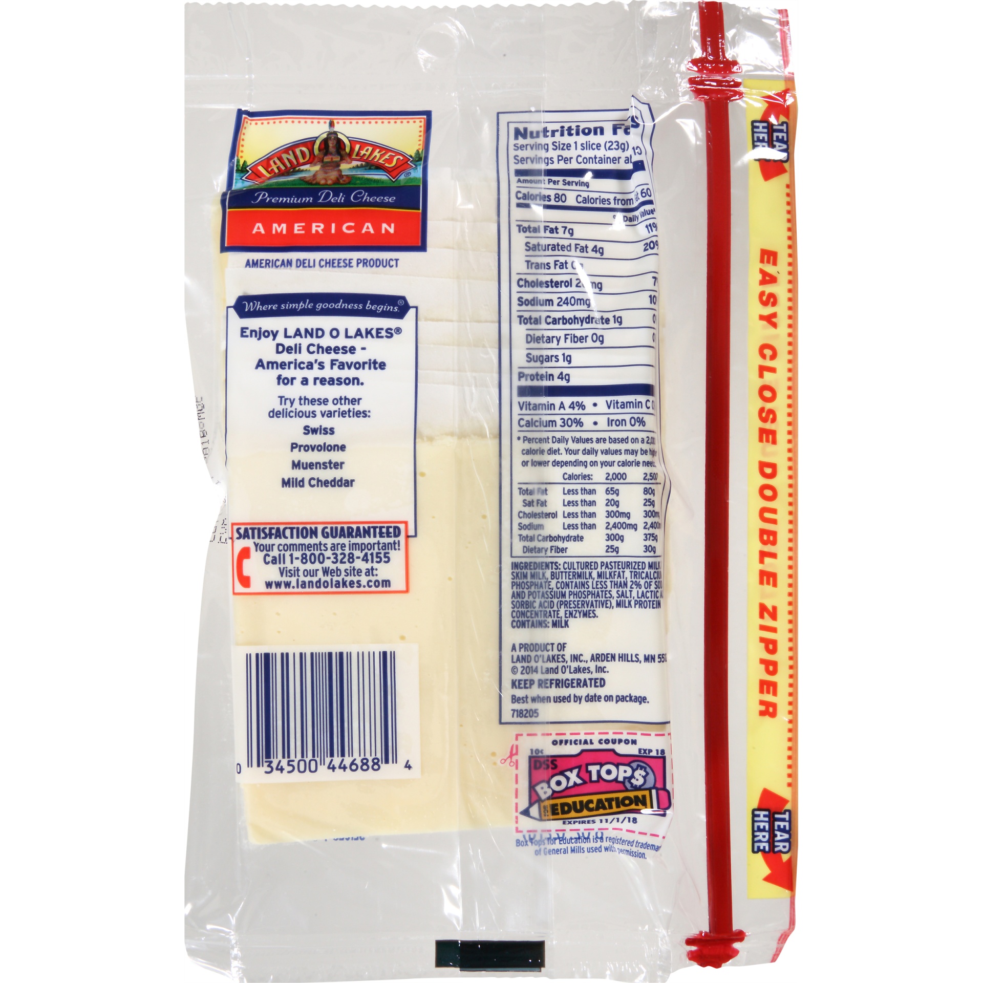 slide 5 of 7, Land O'Lakes Premium Deli White American Cheese, 10 ct; 8 oz
