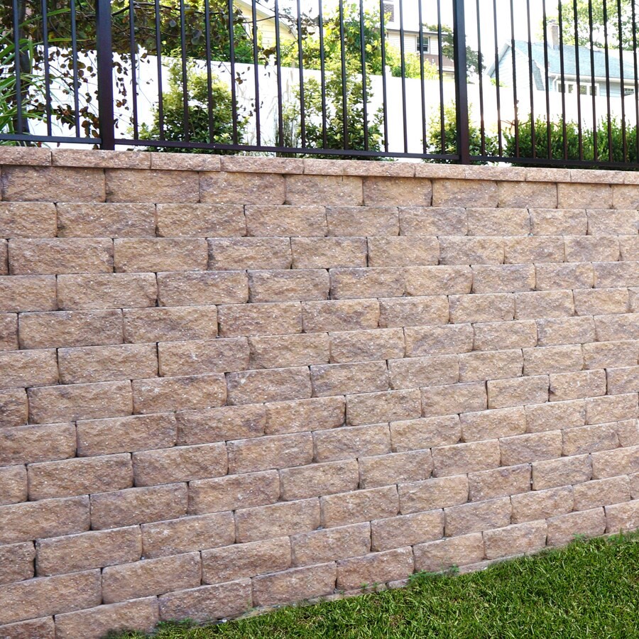 slide 2 of 4, 3-in H x 16-in L x 11.2-in D Tan/Brown Concrete Retaining wall cap, 1 ct