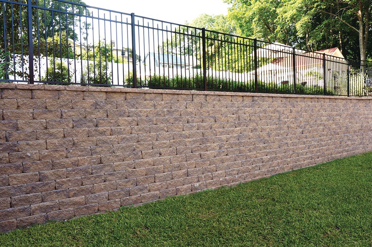 slide 4 of 4, 3-in H x 16-in L x 11.2-in D Tan/Brown Concrete Retaining wall cap, 1 ct