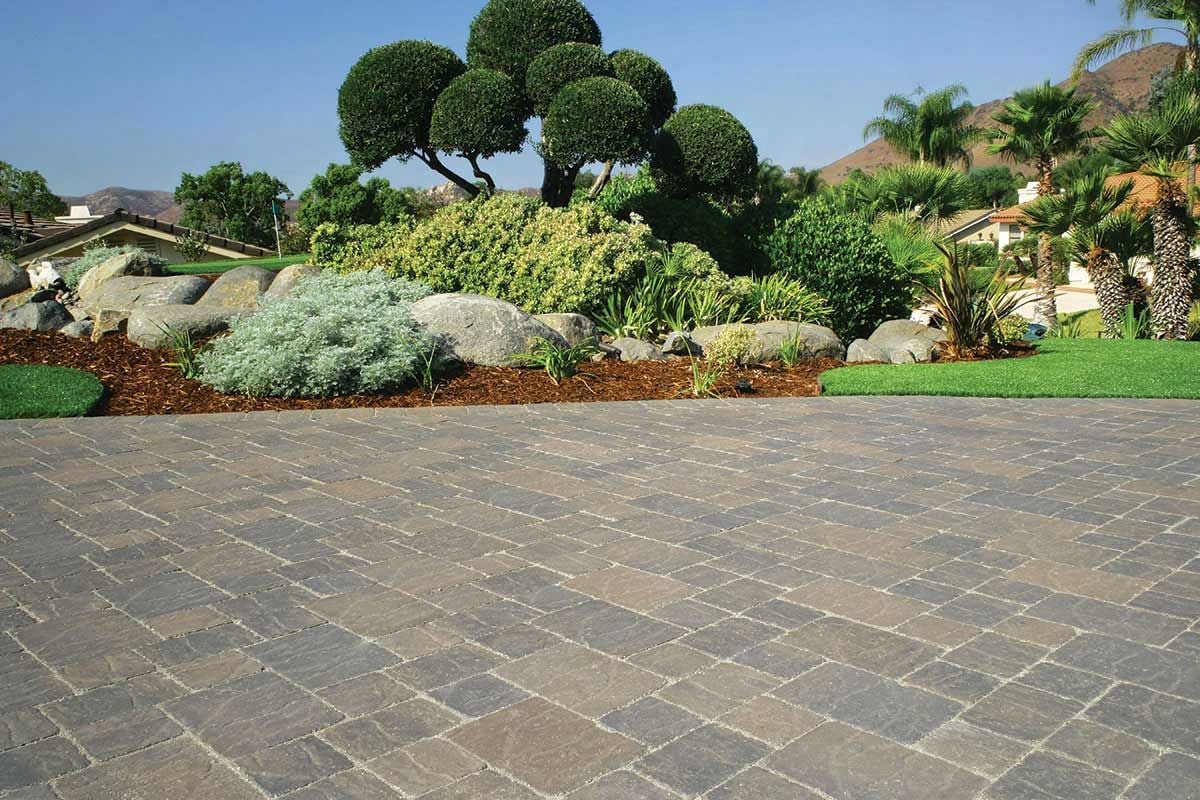 slide 6 of 6, 6-in L x 6-in W x 2-in H Square Tan/Brown Concrete Paver, 1 ct