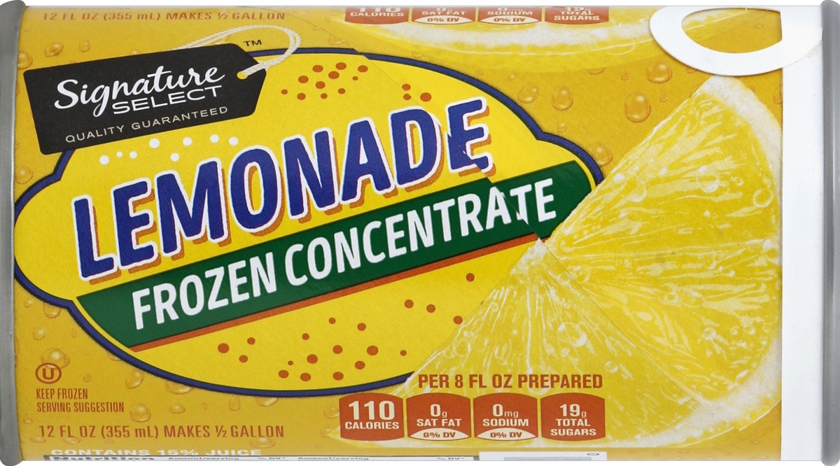 slide 2 of 3, Signature Select S Sel Lemonade Concentrate, 12 oz