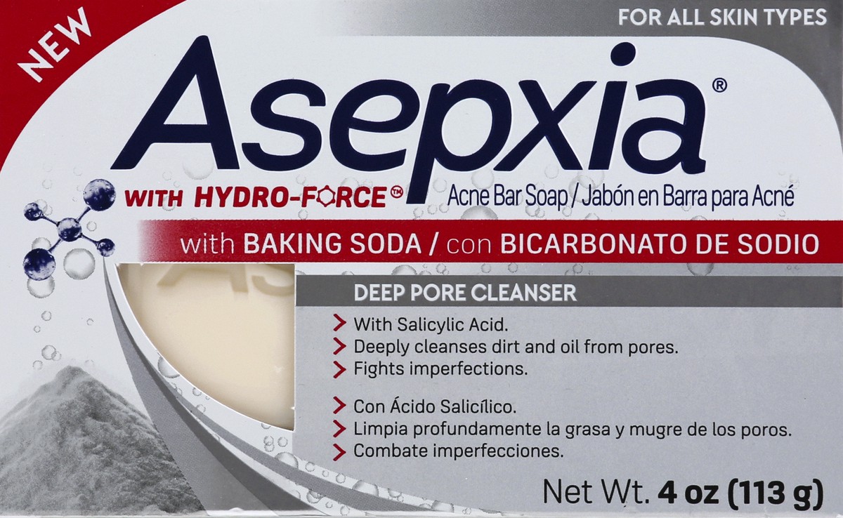 slide 1 of 9, Asepxia Deep Pore Cleanser With Baking Soda Acne Bar Soap, 4 oz