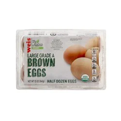 Weis Organics Grade A Large Brown 6 Count Eggs