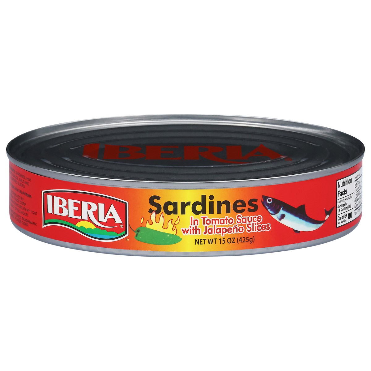 slide 1 of 13, Iberia Sardines in Tomato Sauce with Jalapeno Slices 15 oz, 15 oz