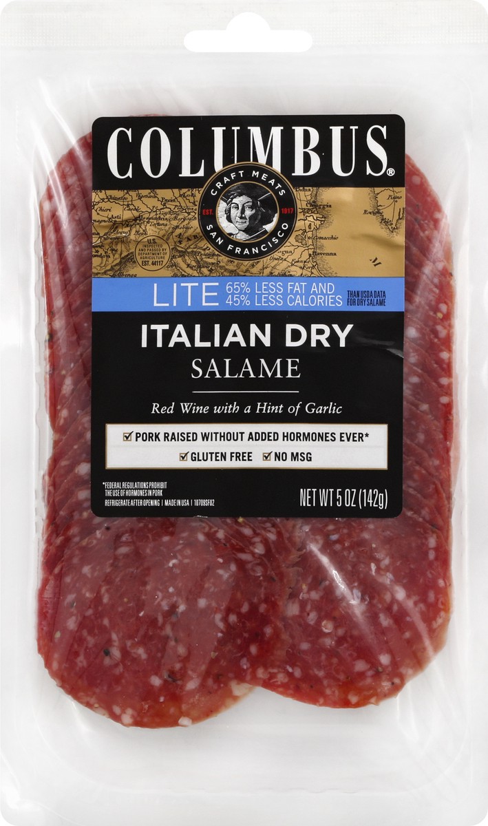 slide 2 of 8, Columbus Salame Lite Italian Dry, 5 oz