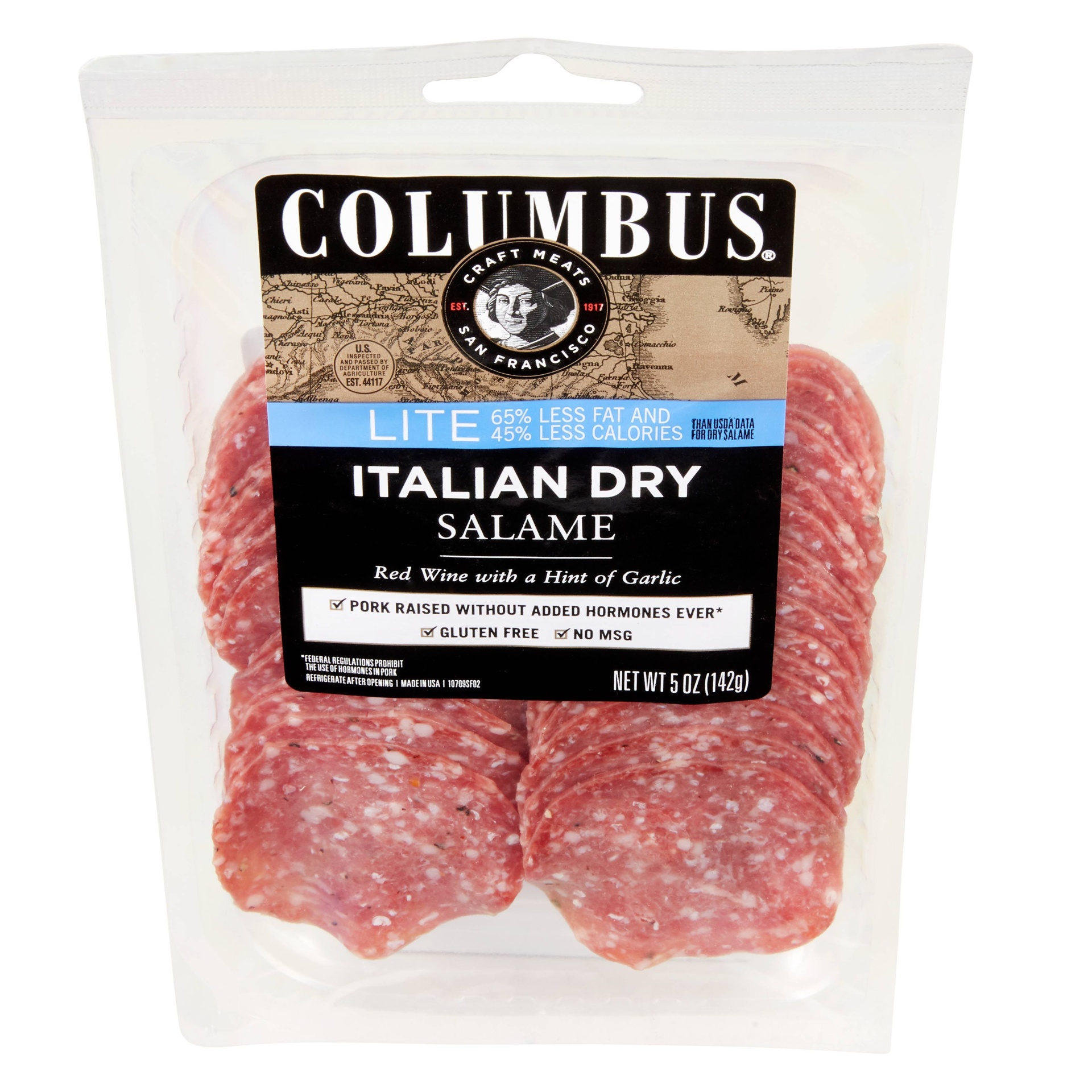 slide 1 of 8, Columbus Salame Lite Italian Dry, 5 oz