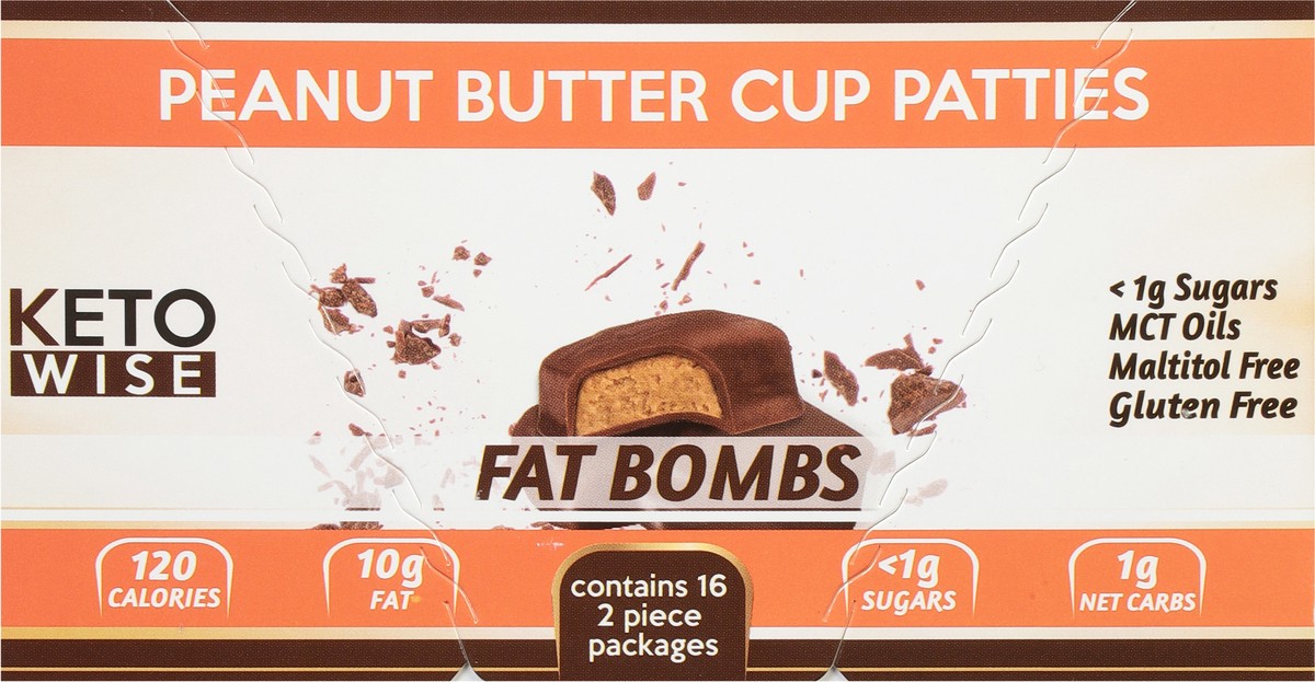 slide 3 of 13, Keto Wise Peanut Butter Cup Patties Fat Bombs 16 ea, 16 ct